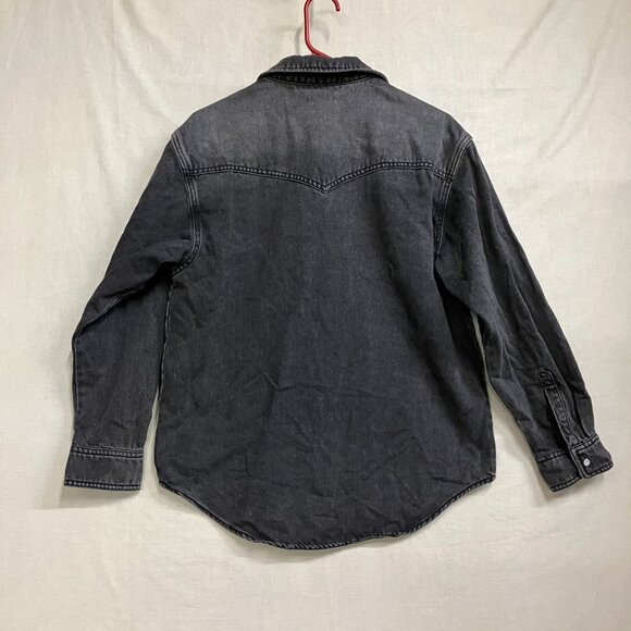 NWOT Wild Fable Women's Size XS Black Oversized L-Sleeve Button-Up Denim Jacket - Picture 9 of 11